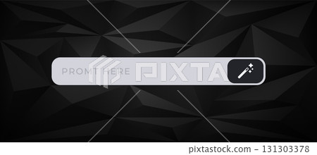 Ai interface featuring a simple input bar for text commands or prompts with minimal design Ai interface featuring a simple input bar for text commands or prompts with minimal design 131303378