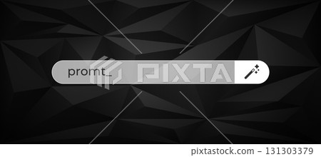 Ai intelligence search bar with icon for prompt input on dark geometric pattern Ai intelligence search bar with icon for prompt input on dark geometric pattern 131303379
