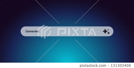 Ai interface with generate button and star icon on blue gradient background 131303408