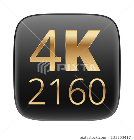 4k 2160 icon button with gold text on black background for ultra hd display 4k 2160 icon button with gold text on black background for ultra hd display 131303417