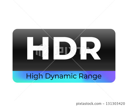 Hdr logo with gradient effect showcasing high dynamic range technology 131303420