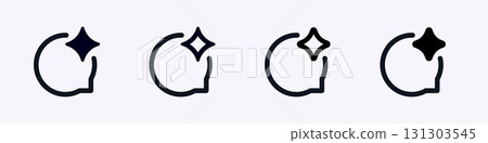 Ai symbols highlighting abstract human head with spark concept icons 131303545