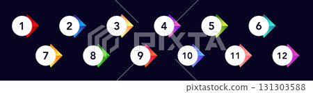 Colorful numbered icons for lists and step-by-step instructions in presentations Colorful numbered icons for lists and step-by-step instructions in presentations 131303588
