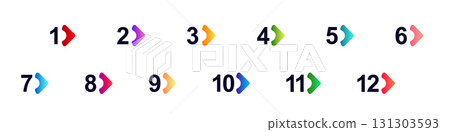 Colorful numbered bullet points for lists and presentations Colorful numbered bullet points for lists and presentations 131303593