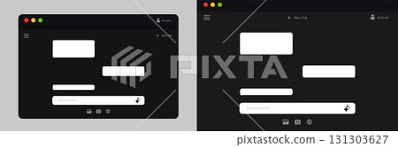 Ai user interface showing chat windows with various interaction elements displayed clearly 131303627
