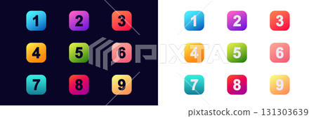Colorful numbered icons for bullet points and lists in presentations and infographics 131303639