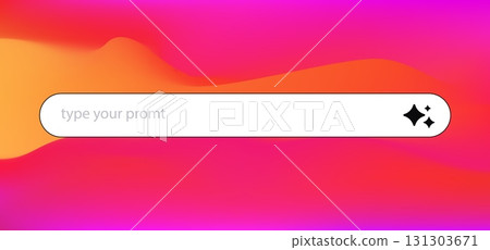 Ai interface with search bar and icon on vibrant gradient background Ai interface with search bar and icon on vibrant gradient background 131303671