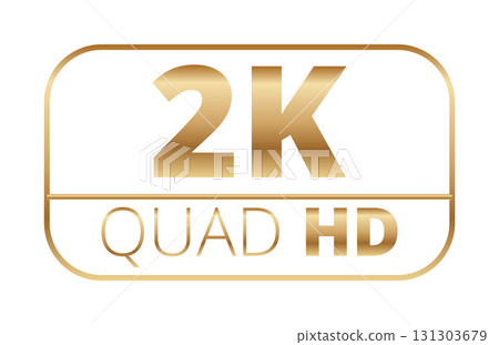 2k quad hd emblem in gold design featuring high definition display quality 2k quad hd emblem in gold design featuring high definition display quality 131303679