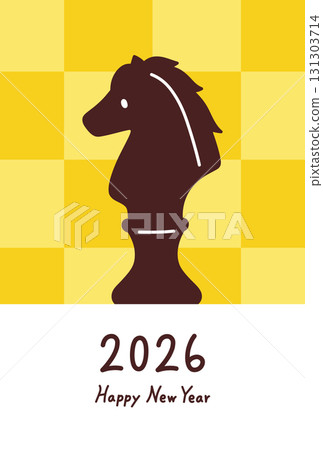 馬年新年賀卡模板2026 131303714