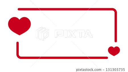 Simple red heart outline frame with two hearts Simple red heart outline frame with two hearts 131303735