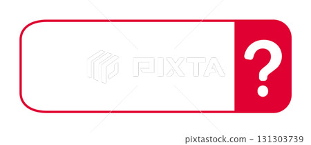 Red question mark on white background inside rounded rectangle frame Red question mark on white background inside rounded rectangle frame 131303739