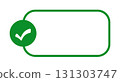 Green checkmark icon with rounded rectangle frame for approval 131303747
