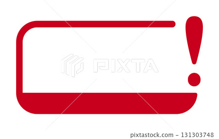 Red exclamation mark with rounded frame design Red exclamation mark with rounded frame design 131303748