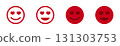 Red heart-eyed smiley faces in various styles 131303753