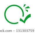 Green circular logo design with leaf and spark elements 131303759