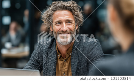 Mature Man Attending a Job Interview Mature Man Attending a Job Interview 131303814