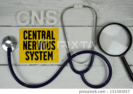 CNS Central Nervous System text with Stethoscope on wooden background CNS Central Nervous System text with Stethoscope on wooden background 131303857