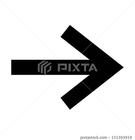 白色背景上的簡單黑色箭頭 131303919