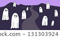 halloween cute ghost design trick or treat illustration	 131303924