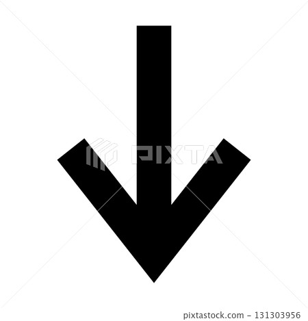 Simple black arrow on white background 131303956