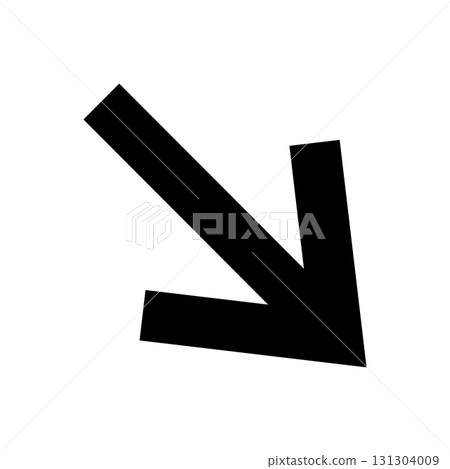 Simple black arrow on white background 131304009