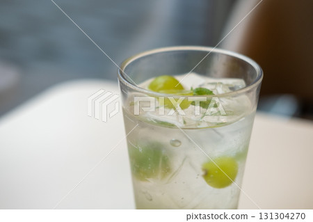 A glass of Shine Muscat green grape ade A glass of Shine Muscat green grape ade 131304270