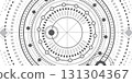 Hud Futuristic .Technical drawing.Electronic interface of the future . Fantastic circle .Drawing details .Vector illustration . 131304367