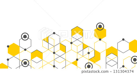 Abstract geometric background made of lines. Isometric squares. Technological drawing. Vector illustration . 131304374