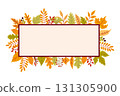 Autumn leaves rectangle frame template 131305900