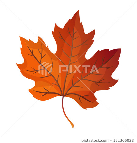 Orange maple leaf in vector cartoon style. Vibrant detailed autumn leaves in playful design. Great for Thanksgiving card or fall print. Perfect for seasonal harvest artwork and colorful decoration. Orange maple leaf in vector cartoon style. Vibrant detailed autumn leaves in playful design. Great for Thanksgiving card or fall print. Perfect for seasonal harvest artwork and colorful decoration. 131306028