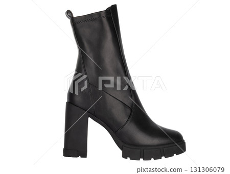 Black High Heel Ankle Boot with Chunky Sole Black High Heel Ankle Boot with Chunky Sole 131306079