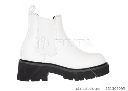 White Chelsea Ankle Boot with Chunky Sole White Chelsea Ankle Boot with Chunky Sole 131306095