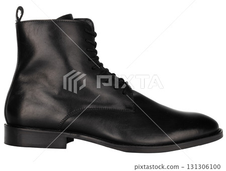 Black Leather Lace Up Boot 131306100