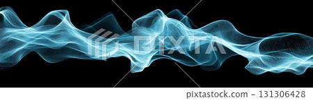 Abstract background with glowing teal lines on black, perfect for digital designs 131306428