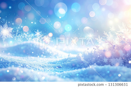 Light blue fantastic snowy landscape 131306631