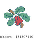 Template creative and fun cashew fruit logo outline style design symbol 131307110