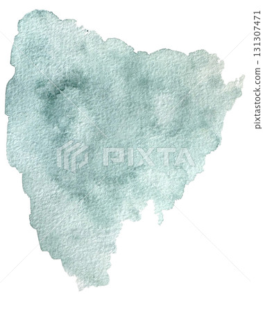 Watercolor brush strokes background, green colors, isolated, for design. 131307471