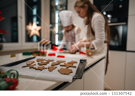A truly joyful and delightful moment of baking delicious gingerbread cookies during this festive season A truly joyful and delightful moment of baking delicious gingerbread cookies during this festive season 131307542
