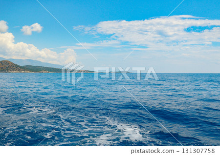 Beautiful landscape of the ocean and coastal mountains 131307758