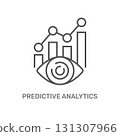 This image represents predictive analytics, symbolizing data analysis with graphs and an eye for forecasting trends. It reflects the process of using data to predict future outcomes and patterns 131307966