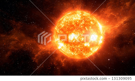 太陽表面發出強烈的熱和光，並出現耀斑 131309095