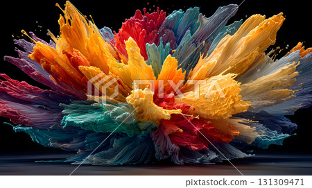 Vibrant abstract color burst with dynamic...-插圖素材 [131309471] - PIXTA圖庫