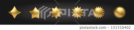 Gold Star icon set. Holiday stars art 131310402