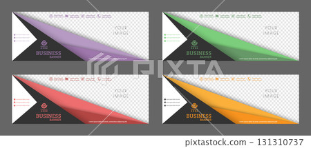 Layout for a business banner. A set of colored horizontal templates with space for a photo, illustration or corporate image. Layout of the cover of a modern catalog, brochure, project or creative idea Layout for a business banner. A set of colored horizontal templates with space for a photo, illustration or corporate image. Layout of the cover of a modern catalog, brochure, project or creative idea 131310737