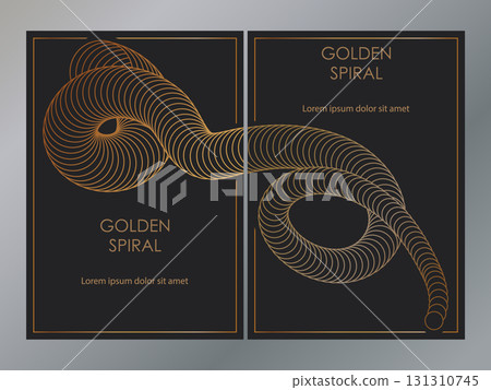 The golden spiral. A design template for the design of a cover, banner, poster. A luxurious composition for interior design, decorations and creative ideas 131310745