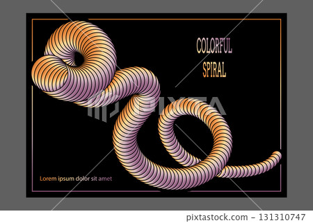 A colorful spiral. A design template for the design of a cover, banner, poster. A luxurious composition for interior design, decorations and creative ideas 131310747