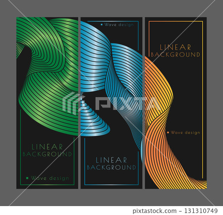 A colorful composition of lines. Abstract colorful ribbon for a template for a cover, banner, poster. The idea of luxury interior design, decorations and creative ideas 131310749