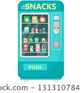 Vector snack vending machine cartoon flat icon 131310784