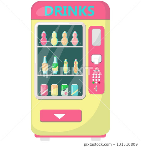 Vector drink beverage vending machine cartoon icon Vector drink beverage vending machine cartoon icon 131310809