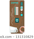 Vector coffee drink vending machine flat icon 131310829